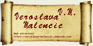 Veroslava Malenčić vizit kartica